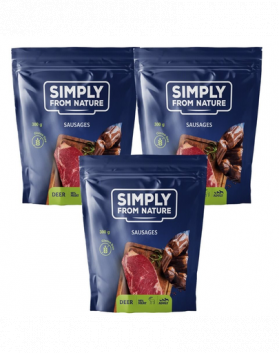 SIMPLY FROM NATURE Recompense carnaciori pentru caini, cu carne de caprioara 3x300 g