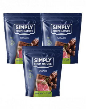 SIMPLY FROM NATURE Recompense carnaciori pentru caini, cu vita 3 x 300 g