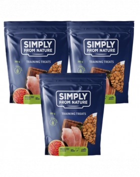 SIMPLY FROM NATURE Recompense pentru dresajul cainilor, pasare si trandafir 3 x 300 g