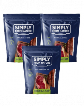 SIMPLY FROM NATURE Nature Sticks recompense pentru caini, cu mistret 3 x 3 buc