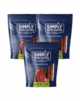 SIMPLY FROM NATURE Nature Sticks pentru caini, cu carne de caprioara 3 x 3 buc.