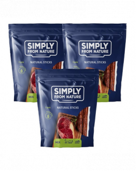 SIMPLY FROM NATURE Nature Sticks recompense pentru caini, MIX arome 3 x 3 buc.