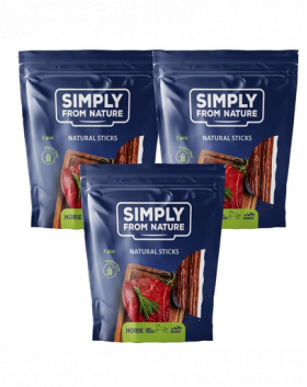 SIMPLY FROM NATURE Nature Sticks recompense pentru caini, carne de cal 3 x 3 buc