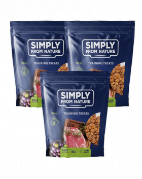 SIMPLY FROM NATURE Recompense pentru dresajul cainilor, vita si prune 3 x 300 g