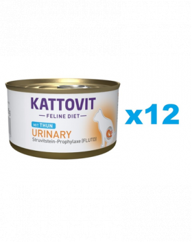 KATTOVIT Feline Diet Urinary Tuna hrana umeda dietetica pentru pisici cu afectiuni urinare, cu ton 12 x 85 g