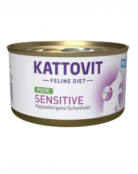 KATTOVIT Feline Diet Sensitive Turkey hrana umeda dietetica pentru pisici cu intolerante, alergii alimentare, curcan 85 g