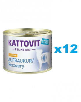 KATTOVIT Feline Diet Recovery Chicken hrana umeda dietetica pentru pisici in convalescenta, cu pui 12 x 185 g