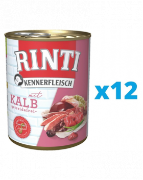 RINTI Kennerfleisch Veal hrana caine cu vitel si organe 12 x 400 g