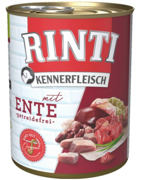 RINTI Kennerfleisch Duck hrana umeda pentru caini, cu rata 400 gr