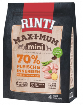 RINTI MAX-I-MUM Mini Adult Chicken hrana uscata caini adulti de talie mica, cu pui 4 kg