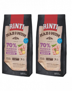 RINTI MAX-I-MUM Senior Chicken hrana uscata caini seniori, cu pui 2 x 12 kg