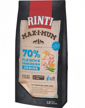 RINTI MAX-I-MUM Junior Chicken hrana uscata caini juniori, cu pui 12 kg