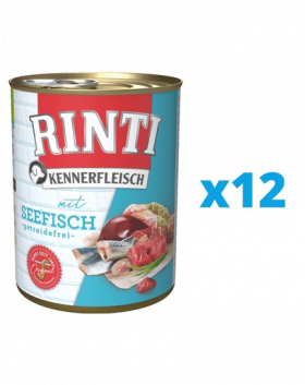 RINTI Kennerfleisch Sea Fish hrana umeda caini 12 x 800 g, cu peste marin