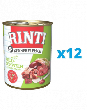 RINTI Kennerfleisch Wild boar hrana umeda 12 x 800 g cu mistret