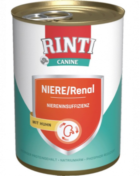 RINTI Canine Niere/Renal Chicken hrana dietetica umeda pentru caini cu insuficienta renala cronica sau acuta 800 gr