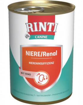 RINTI Canine Niere/Renal Beef hrana dietetica umeda pentru caini cu insuficienta renala cronica sau acuta 800 gr