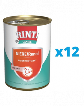 RINTI Canine Niere/Renal Beef hrana dietetica 12 x 800 g pentru caini cu insuficienta renala cronica sau acuta