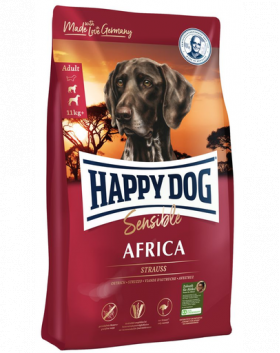 HAPPY DOG Supreme Africa Hrana uscata pentru caini cu intolerante alimentare, cu strut 4 kg