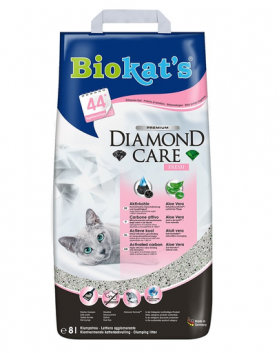 BIOKAT'S Diamond Care Fresh 8 L nisip pentru pisici, din bentonita parfumata