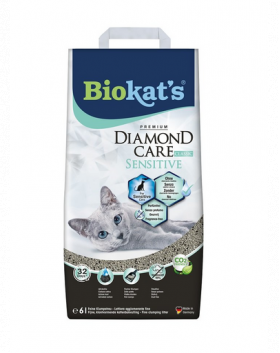 BIOKAT'S Diamond Care Sensitive Classic 6 L nisip pentru pisici sensibile, din bentonita