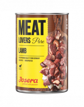 JOSERA Meatlovers Pure hrana umeda monoproteica pentru caini, cu miel 6x800 g