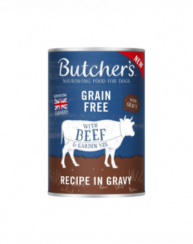 BUTCHER'S Original Recipe in Gravy hrana umeda caini, bucati de vita in sos, conserva 400g