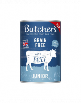 BUTCHER'S Original Junior hrana caini juniori, bucati de vita in jeleu, conserva 400g