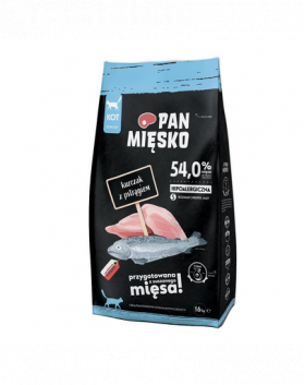 PAN MIĘSKO hrana pisici adulte S 1,6 kg, pui si pastrav