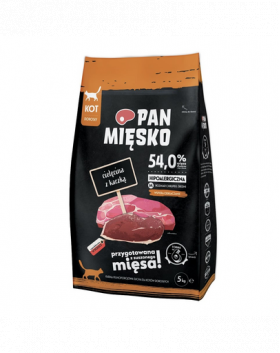 PAN MIĘSKO hrana hipoalergenica pentru pisici, vitel si rata M 5kg