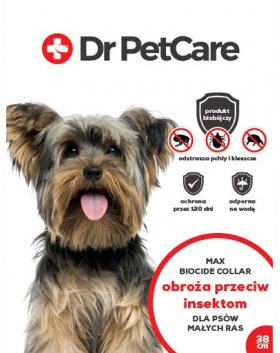 Dr PetCare MAX Biocide Collar Zgarda impotriva puricilor si capuselor, pentru caini talie mica 38 cm 3 buc.