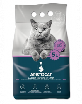 ARISTOCAT Bentonite Plus Nisip pentru litiera pisicilor, din bentonita cu lavanda 5 L