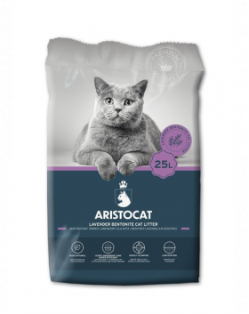 ARISTOCAT Bentonite Plus Nisip pentru litiera pisicilor, din bentonita cu lavanda 25 L