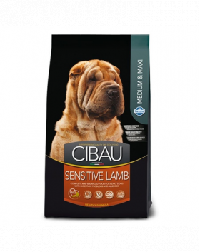 CIBAU Sensitive Lamb Medium &amp; Maxi Hrana uscata pentru caini de talie medie sau mare, cu intolerante alimentare 12 kg + 2 kg GRATIS