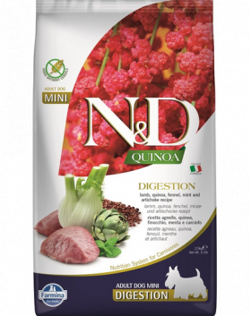 FARMINA N&amp;D Quinoa Digestion Hrana digestiva pentru caini de talie mica, cu miel 2.5 kg