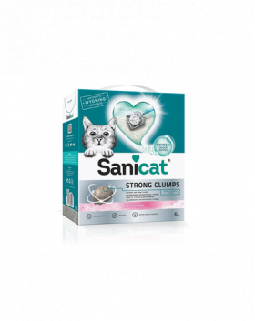 SANICAT Strong Clumps 6 L nisip litiera din bentonita, alb