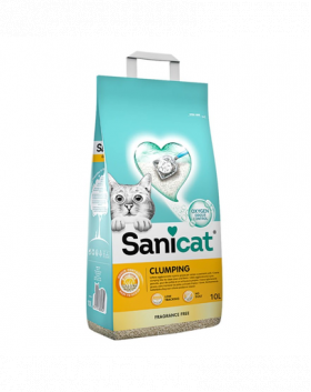 SANICAT Clumping 10 L asternut din bentonita pentru litiera pisicilor, fara miros