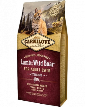 CARNILOVE Cat Grain Free Lamb&amp;Wild Boar Adult Sterilised 6 kg