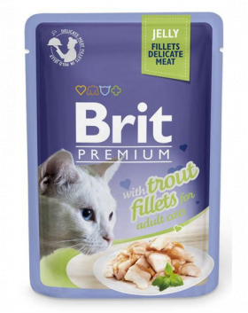 BRIT Premium Fillets in Jelly Set hrana umeda pentru pisici adulte, pastrav in aspic 24 x 85g