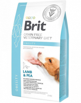 BRIT Veterinary Diets Dog Obesity Dieta veterinara pentru caini supraponderali, cu miel 2 kg