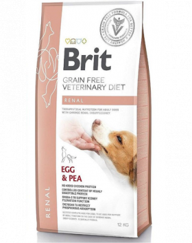 BRIT Veterinary Diets Dog Renal Dieta veterinara pentru caini adulti cu insuficienta renala, cu oua si mazare 12 kg