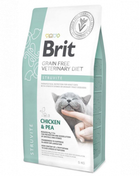 BRIT Veterinary Diets Cat Struvite Dieta veterinara pentru pisici adulte cu afectiuni ale tractului urinar inferior 5 kg