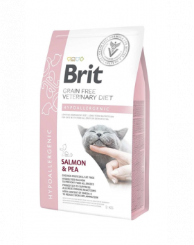 BRIT Veterinary Diets Cat Hypoallergenic Dieta veterinara pentru pisici cu alergii si probleme deramatologice2 kg