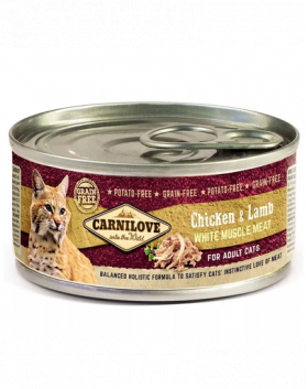 CARNILOVE Cat Chicken&amp;Lamb 12 x 100 g hrana umeda pentru pisici, pui cu miel