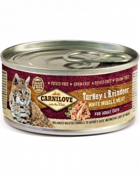 CARNILOVE Cat Turkey&amp;Reindeer 24 x 100 g hrana umeda pentru pisici, curcan si ren