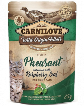 CARNILOVE Pheasant&amp;Raspberry leaves 24 x 85 g hrana umeda pentru pisici, fazan si frunze de zmeura