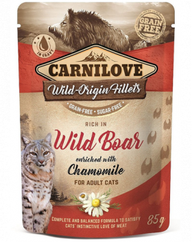 CARNILOVE Wild Boar&amp;Chamomile 24 x 85g hrana umeda pentru pisici, mistret si musetel