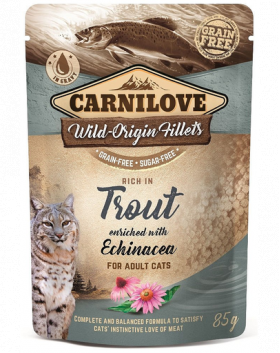 CARNILOVE Trout&amp;Echinacea 24 x 85 g hrana umeda pentru pisici, pastrav si echinacea