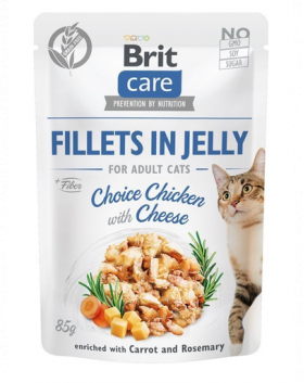 BRIT Care Fillets in Jelly Choice Set hrana umeda pentru pisici, cu curcan si branza in aspic 24 x 85 g