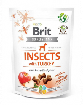 BRIT Care Dog Crunchy Crakcer Insect&amp;Turkey recompense crocante pentru caini, cu insecte si curcan 200 g