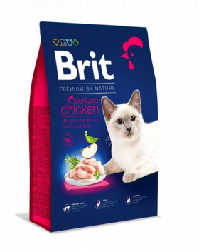 BRIT Cat Premium by Nature Sterilised chicken Hrana uscata pentru pisici sterilizate, cu pui 8 kg